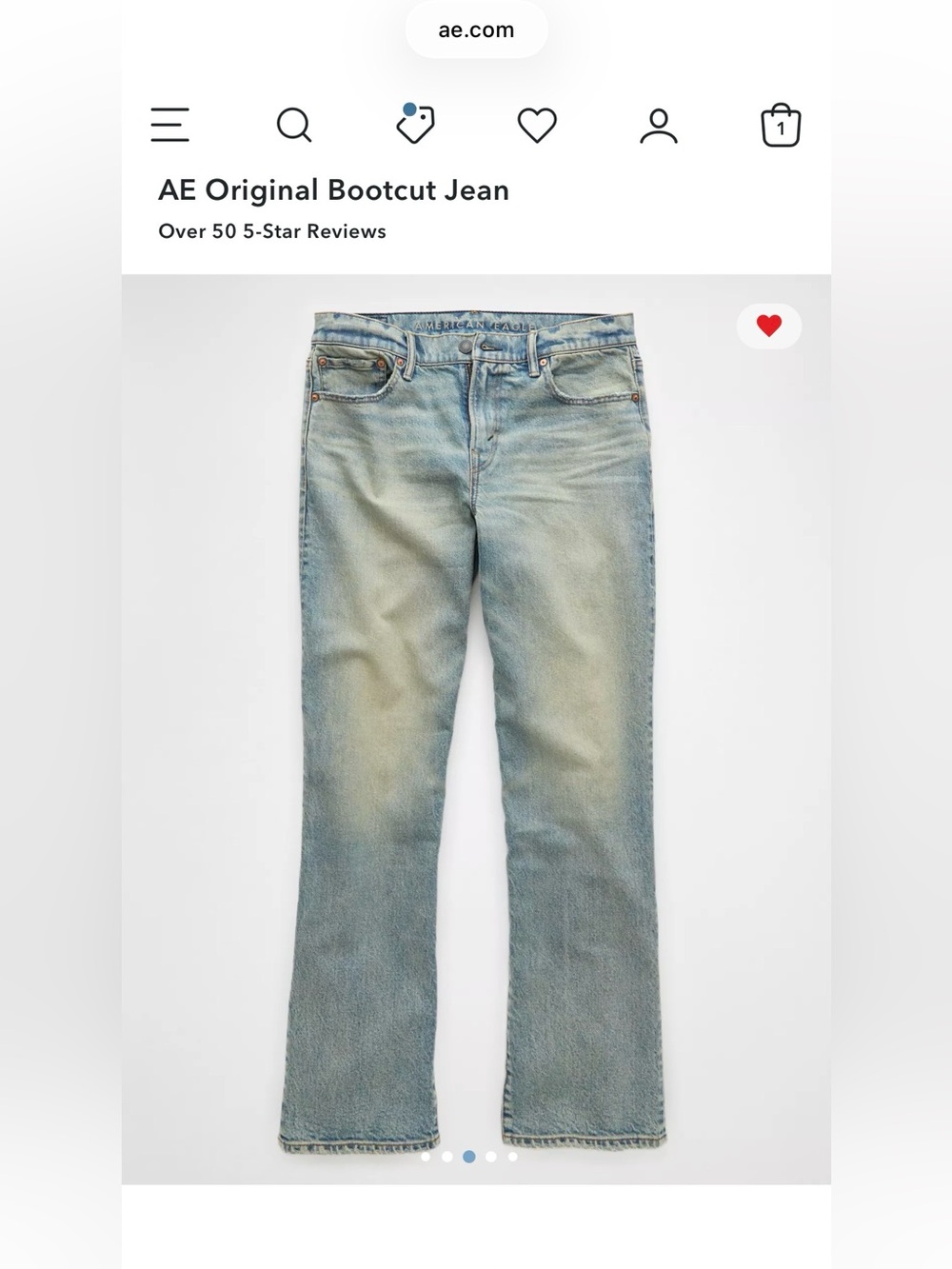American Eagle Men's Light Blue Bootcut Jeans